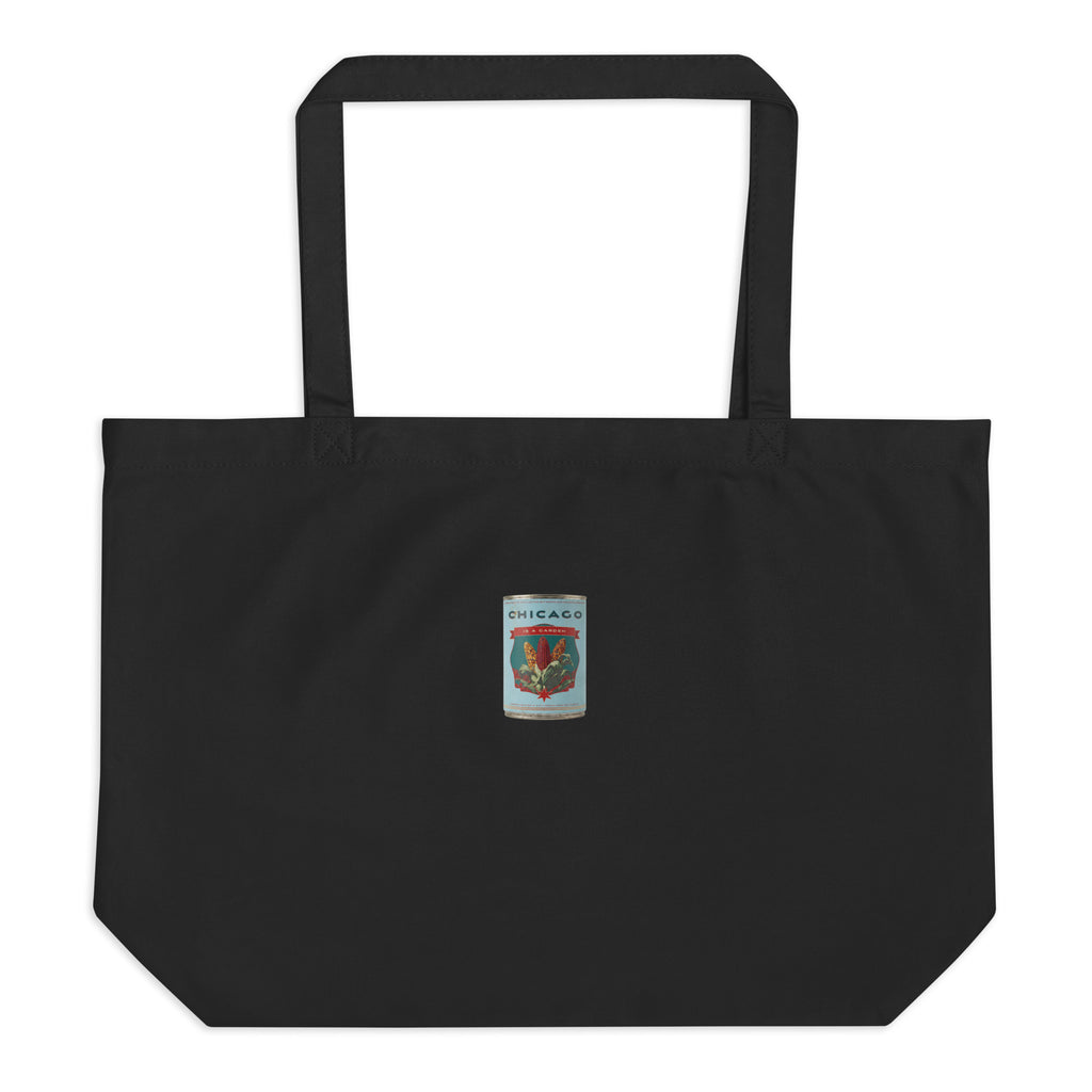 Chicago is a garden large tote bag