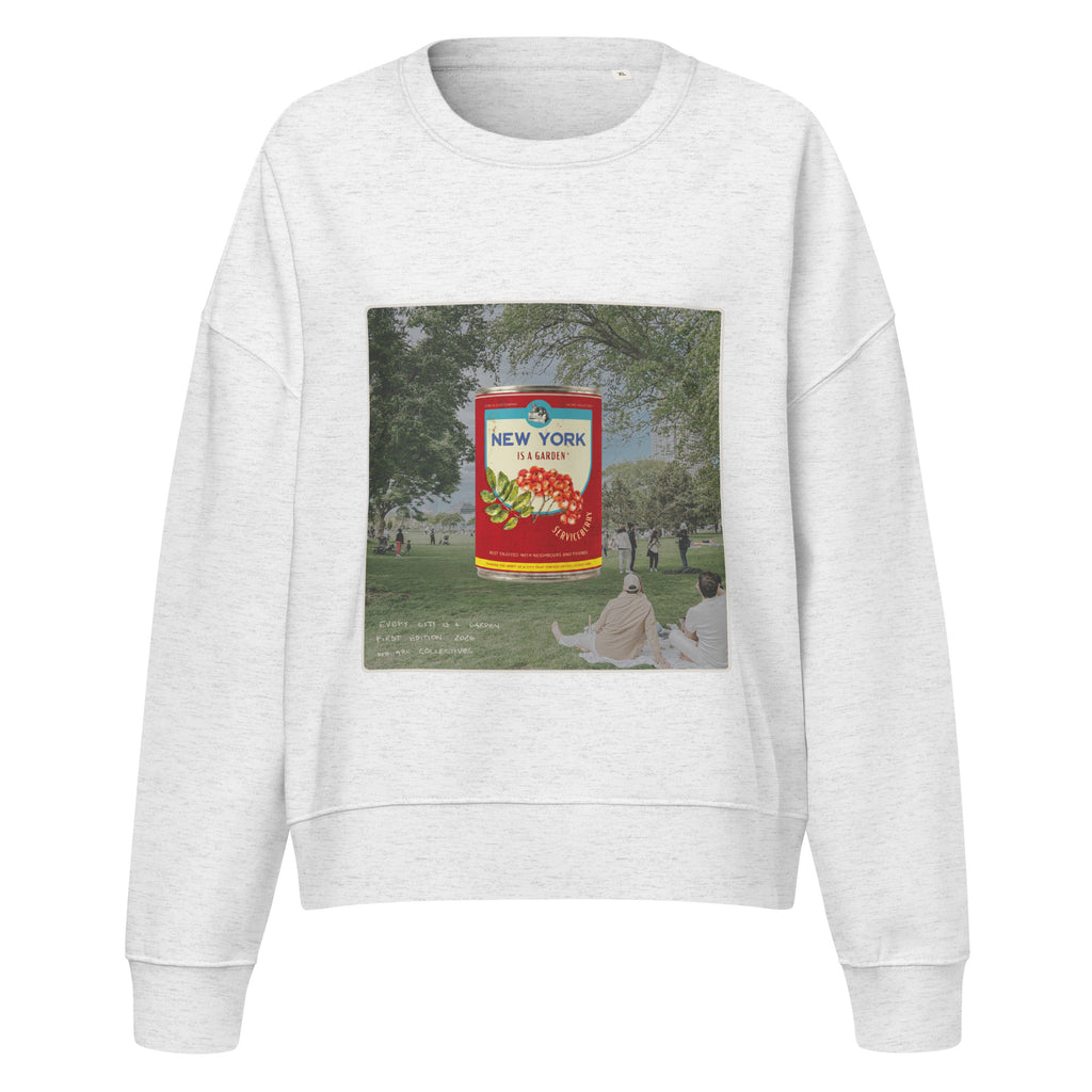 New York is a garden cropped sweatshirt