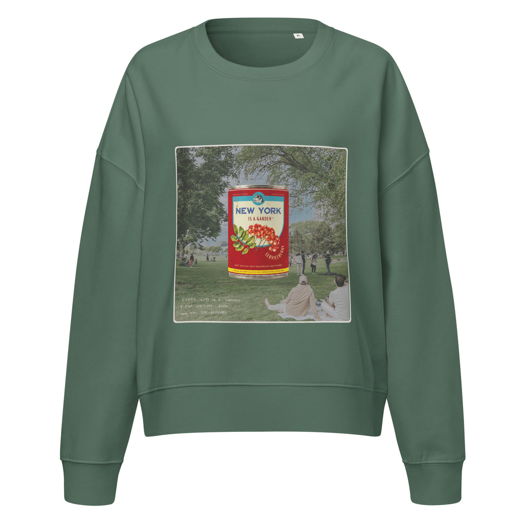 New York is a garden cropped sweatshirt